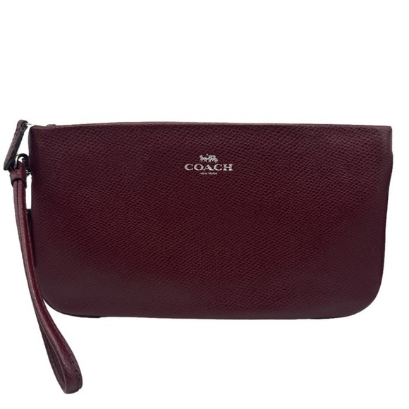 COACH Burgundy Wristlet with card slots - Picture 1 of 12